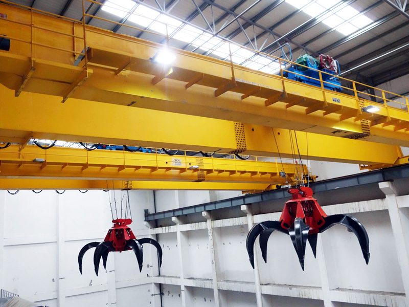 Double beam bridge crane with hoist